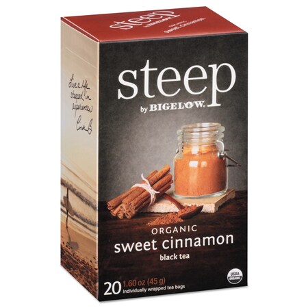 Bigelow Steep Tea, Sweet Cinnamon Black Tea, 1.6 oz Tea Bag, PK20 RCB17712